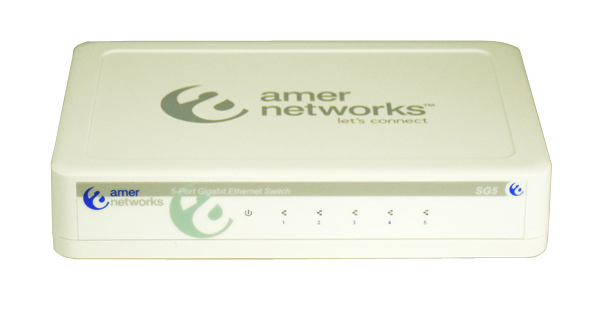 SG5 v2 Amer Networks  Unmanaged 5 Port Gigabit Ethernet Switch
