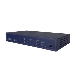 Amer Networks SD8FX1SCP switch with 8 port PoE and 1 SC fiber uplink